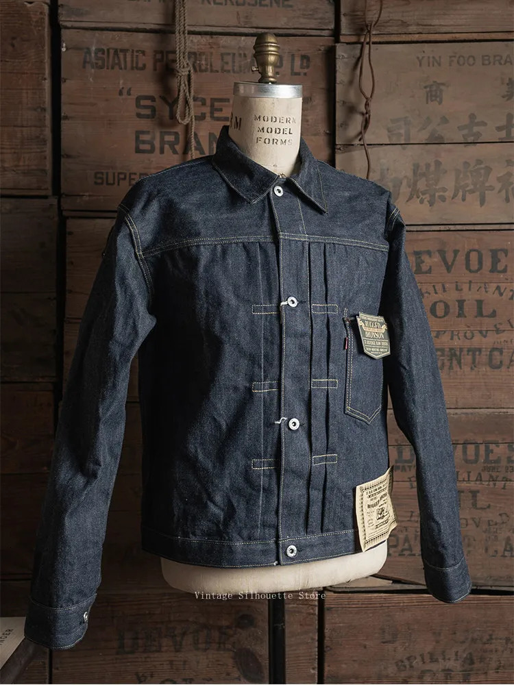 Rugged Bronson 1942 War Simplified Model Raw Denim Jacket 14oz 42806XX Selvedge Indigo Pleated Workwear Jean Outerwear for Men 260923 - view 6
