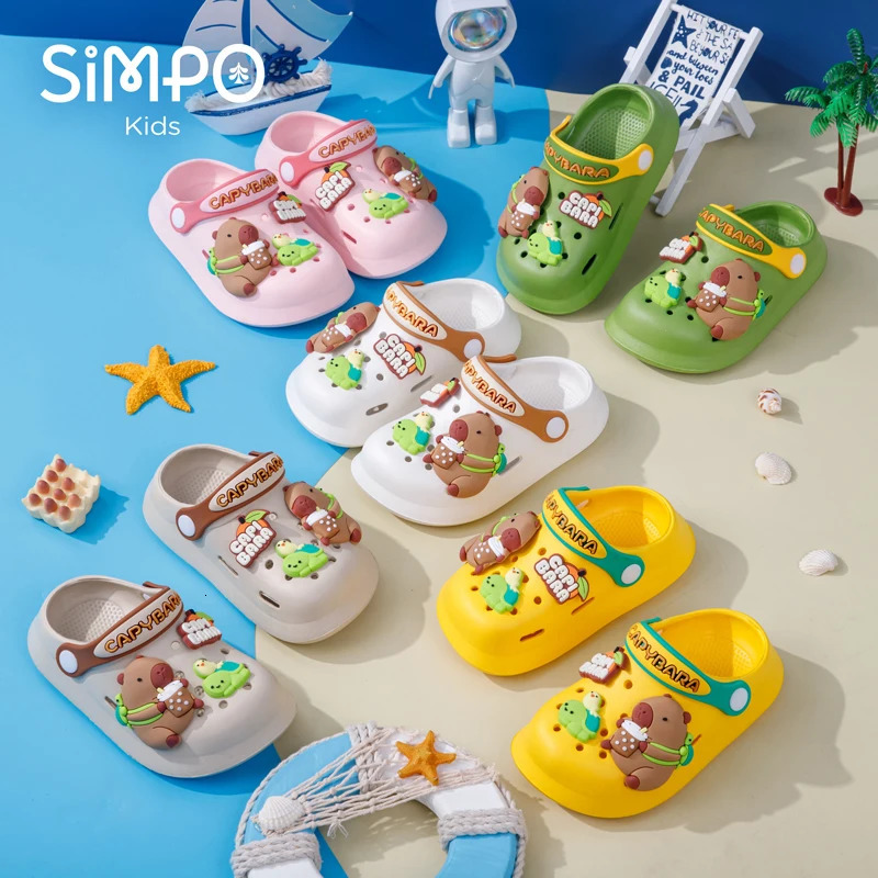 Summer Kids' Garden Clogs Shoes Boys Girls Beach Sandal Kids Lightweight Breathable Cute Capybara Slip On Baby Slippers 260923 - view 6