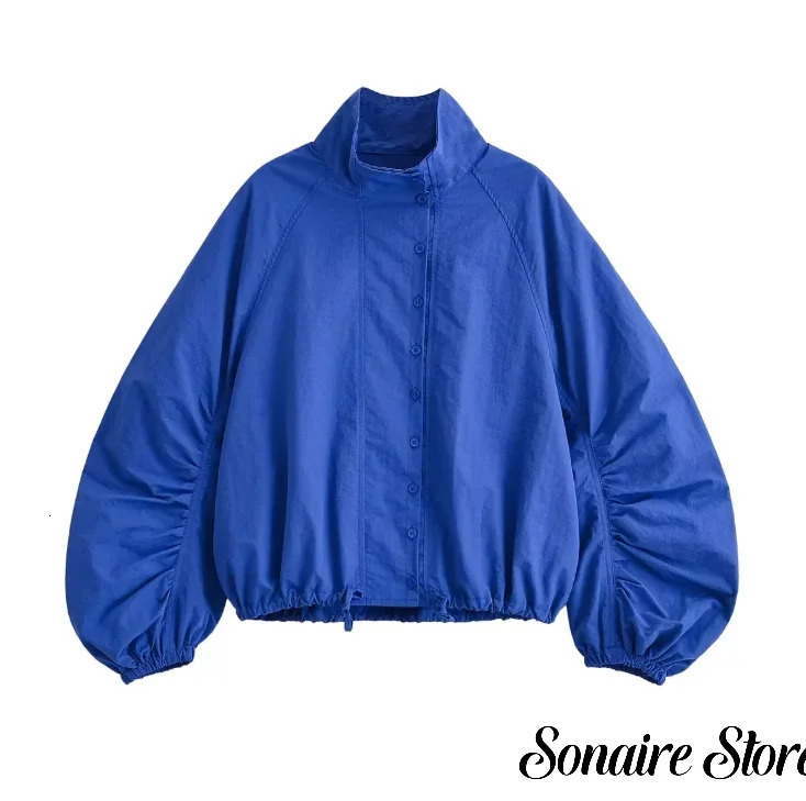 Solid Color Single Breasted Short Drawstring Womens Jacket Fashionable Loose Long Sleeved Jackets 2026 Autumn Street Wear 260924 - view 6