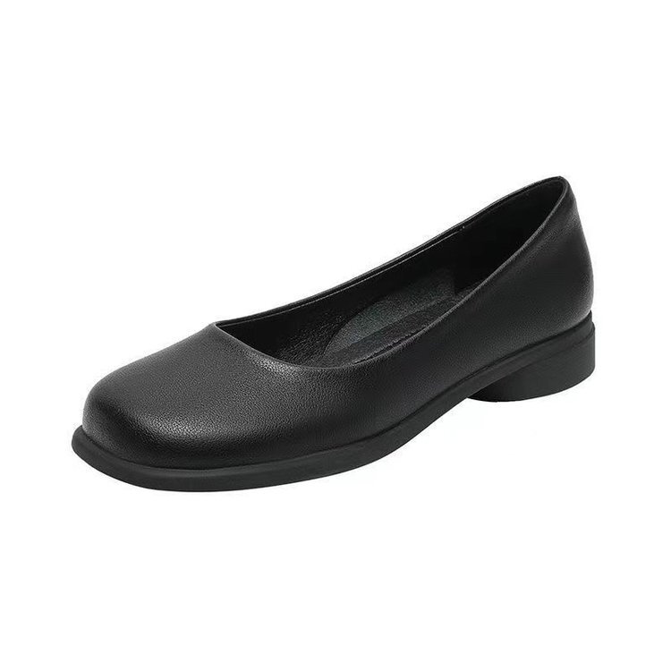 Comfortable Pure Black Flat Work Shoes round Toe Women's Flats Stand for Long Time Soft Bottom Interview Professional Office ... - view 6