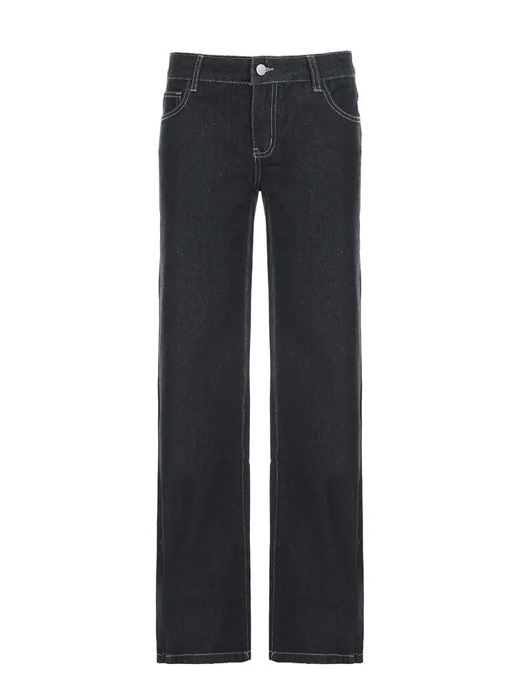Women's Slim Fit Flared Jeans Y2K Vintage Low Rise Stretch Denim Pants with Embroidery Distressed Style for Everyday Outfits 260922 - view 6