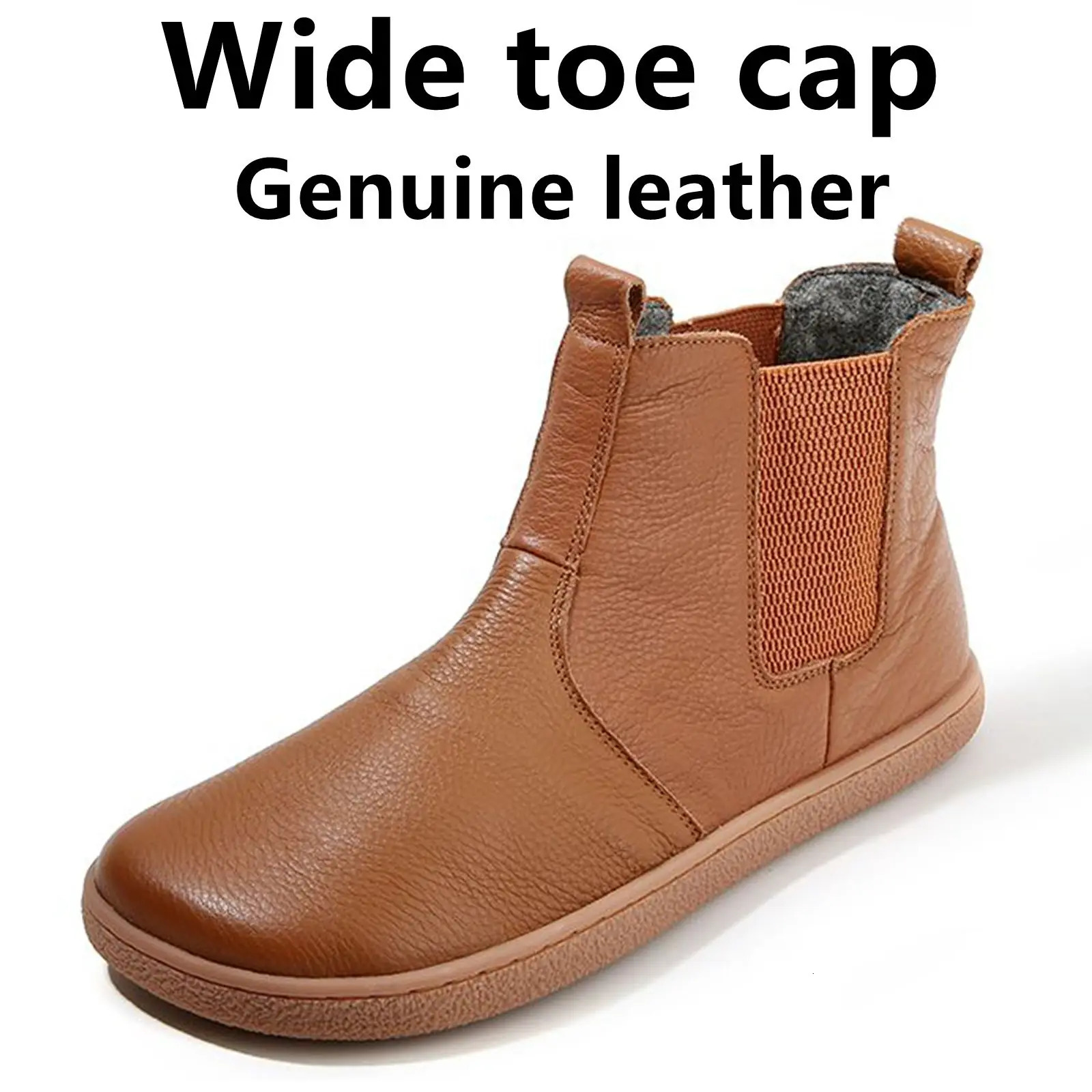 Barefoot Leather Boots With Wool Linning Inside For Women man Zero Drop Wider Toes Box 260922 - view 3