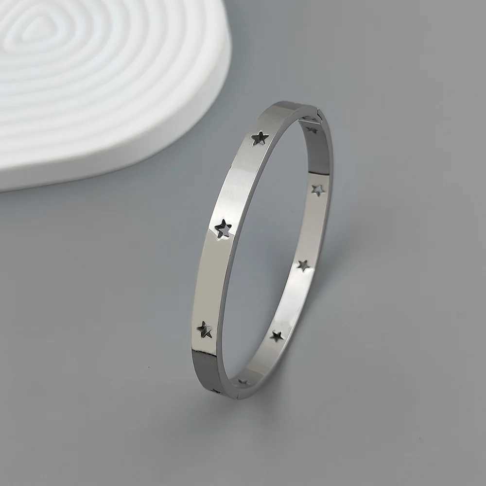 stainl five-pointed star Bangle New steel gold-plated wen's bracelet high-quty waterproof metal bracelet party jewelry N260924 - view 6