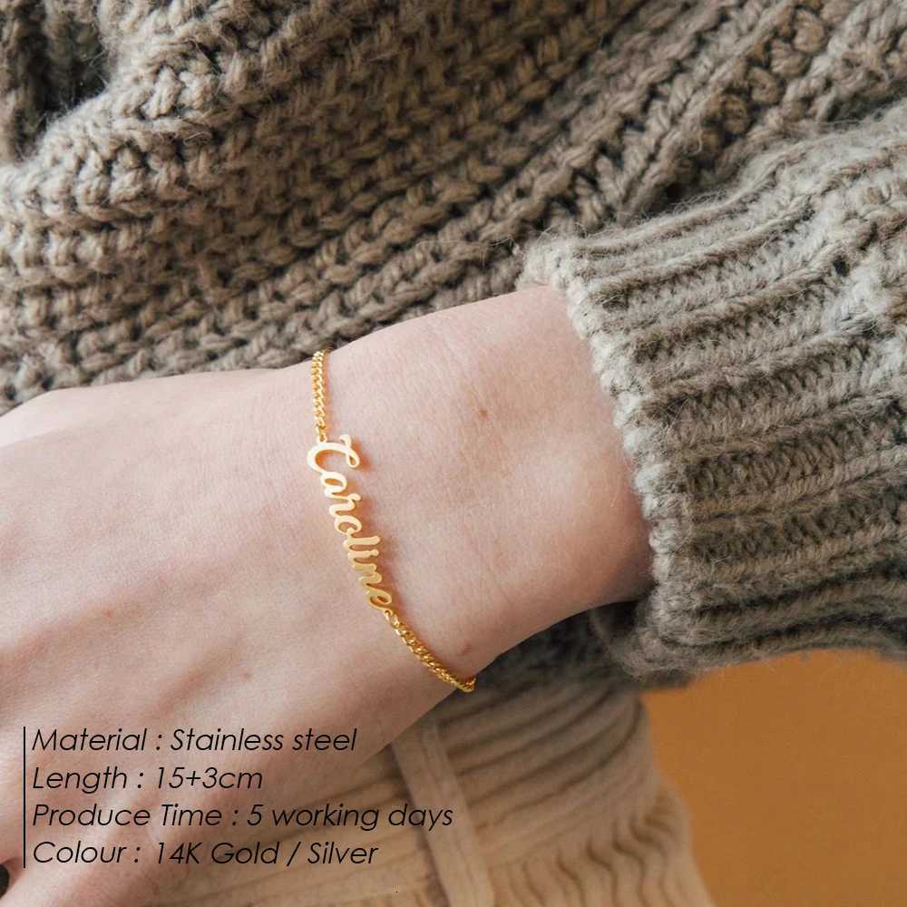 Custi Bangle Steel EMANCO Stainl Wen's Name Bracelet Gold-plated Fashion Jewelry Gift port Generation Shipment N260924