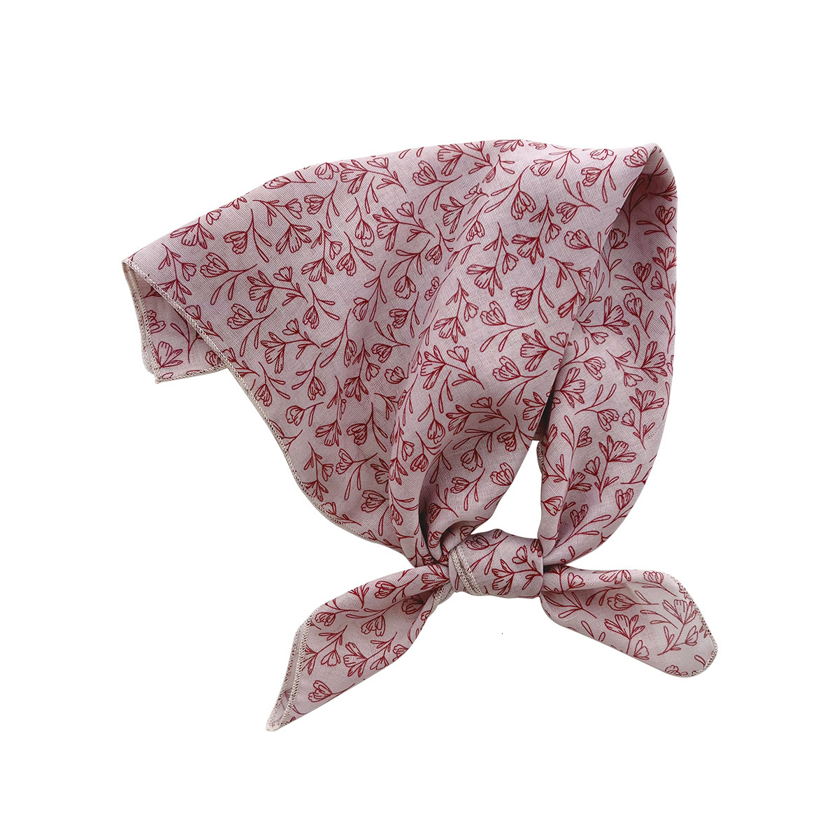 58 Floral Cotton Linen Small Square Women's Spring Summer Korean Style, Fresh Elegant, Neck Scarf, Hairband, and Headscarf - view 6