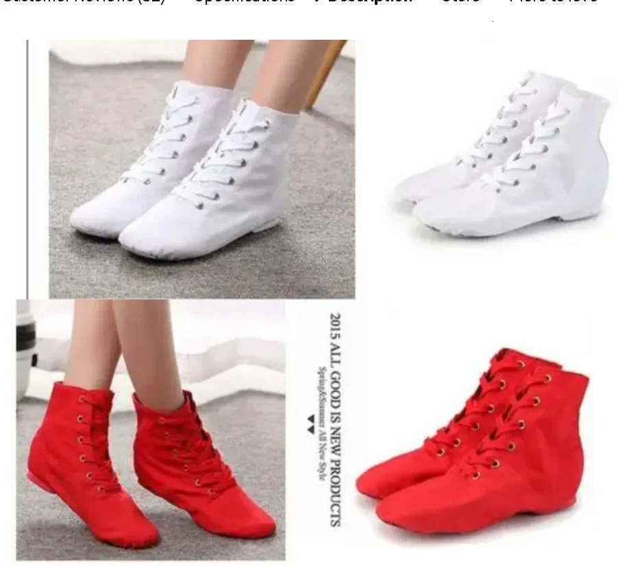 1pairlot Men Women Sports Dancing Sneakers Jazz Dance Shoes Lace Up Dancing Short Boots Blue Red Black 260924 - view 5