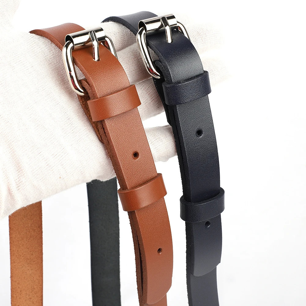 Adjustable 127cm Long Cow Leather Bag Strap Black Tan 2cm Wide Belt for Crossbody Shoulder Bag Replacement Handbag Accessories 260920 - view 6
