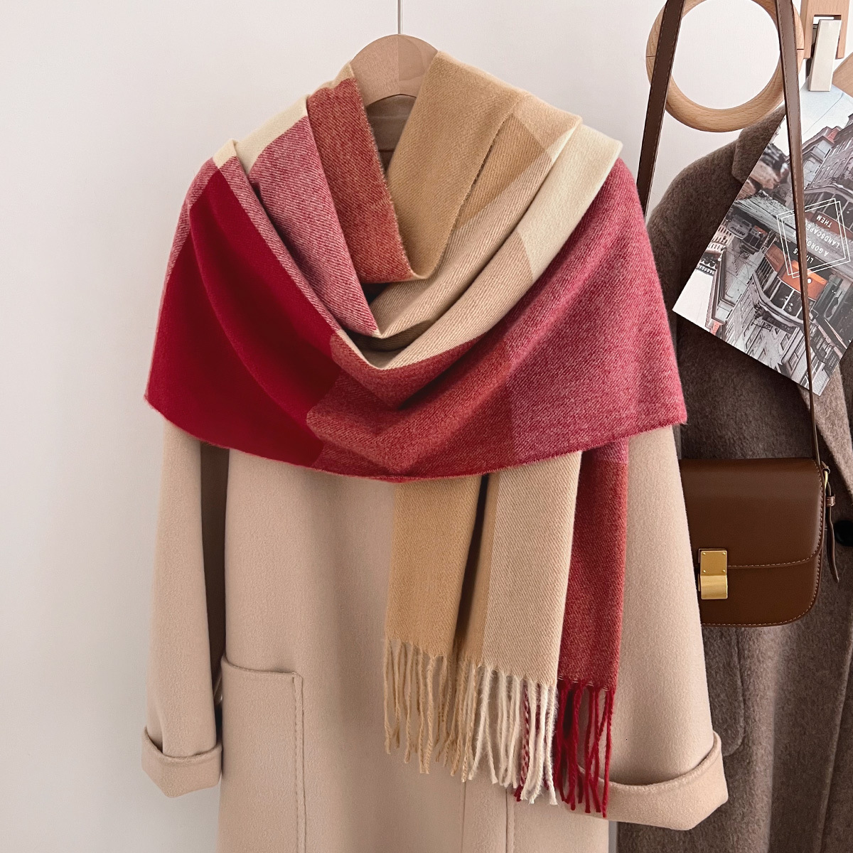 New Nordic Autumn Winter British Style Thickened Warm Imitation Cashmere Plaid Scarf Shawl for Couples Men and Women Dual-use - view 4