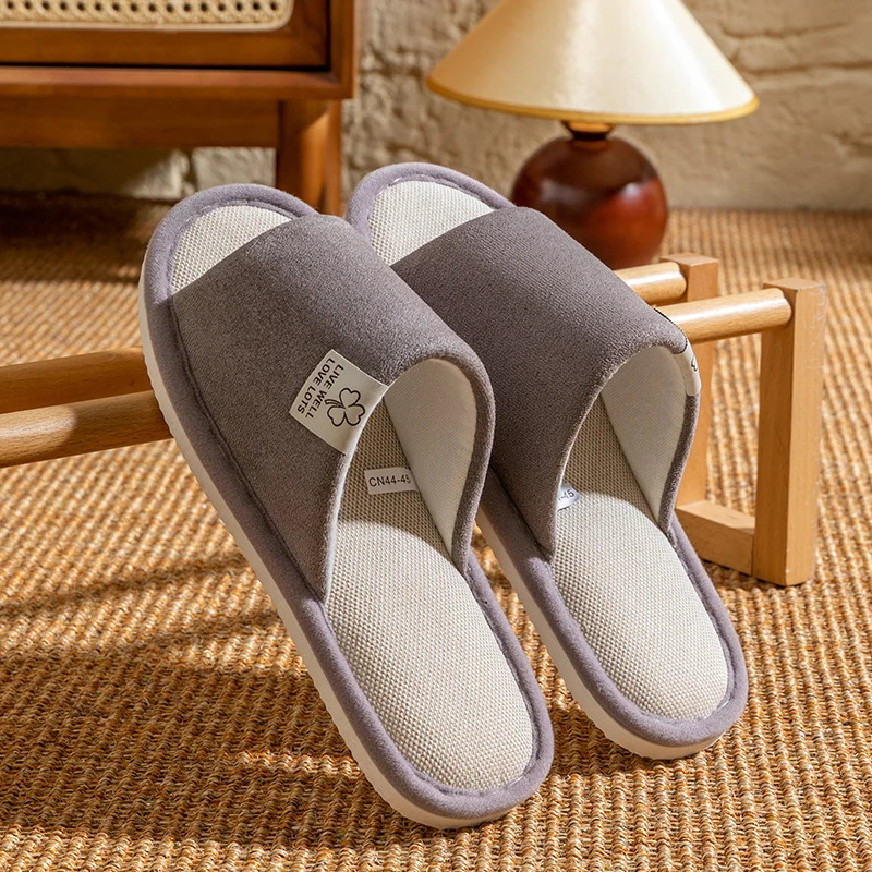 Men's Spring Summer Breathable Slippers Non-Slip Indoor House Shoes Couples Soft Sole Open-Toe Slippers for All Seasons Home Use 260918 - view 3