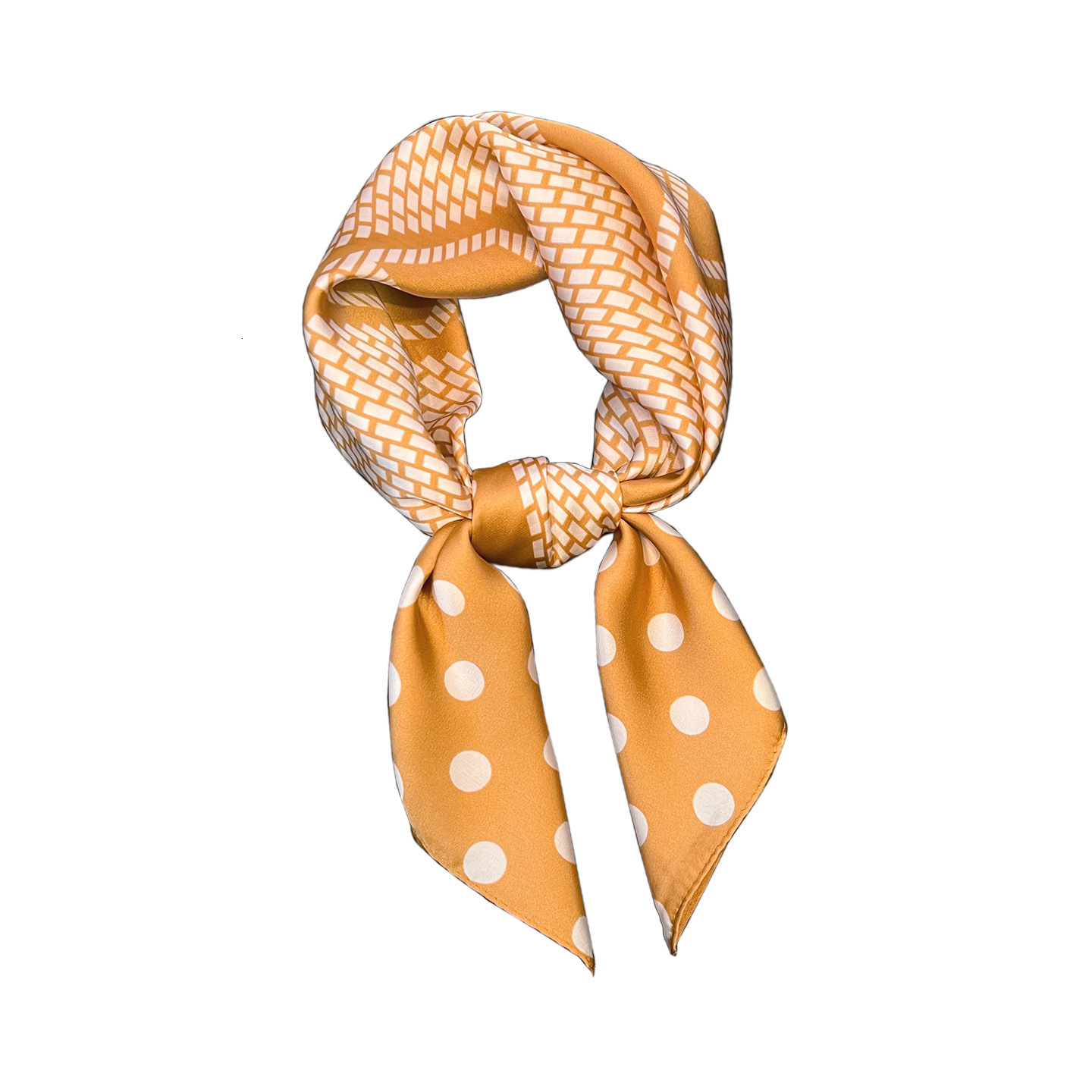 New small square silk women's polka dot summer sun-protective neck scarf, perfect for pairing with shirts, hairbands, or as a thin scarf - view 6