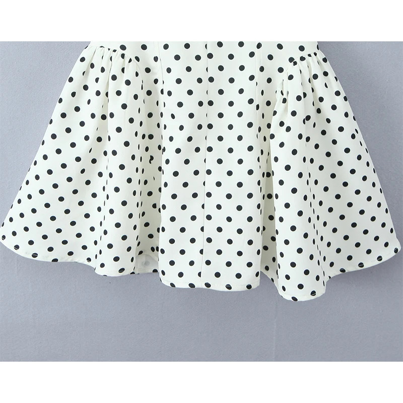 YENKYE French Style Retro Polka Dot Deep V Halter Dress Women Sexy Backless A-line Slim Sweet Elegant Mini Dresses Summer Robe 260922 - view 5