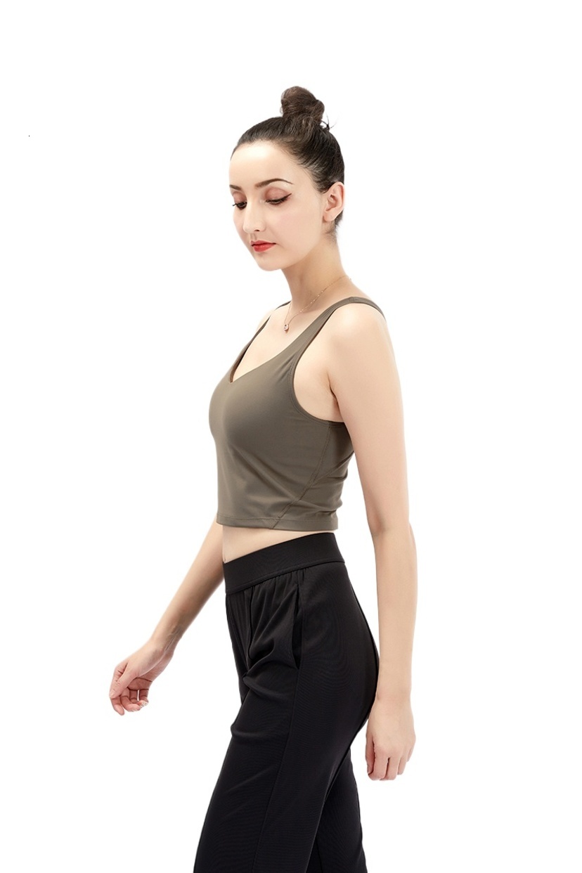 Stretchy Yoga * Wear Soft Breathable New Uback Quick Dry Padded Fitness Crop Tops Women Solid Vesttype Lycra Workout Sports Bras With Pads Ou - view 6