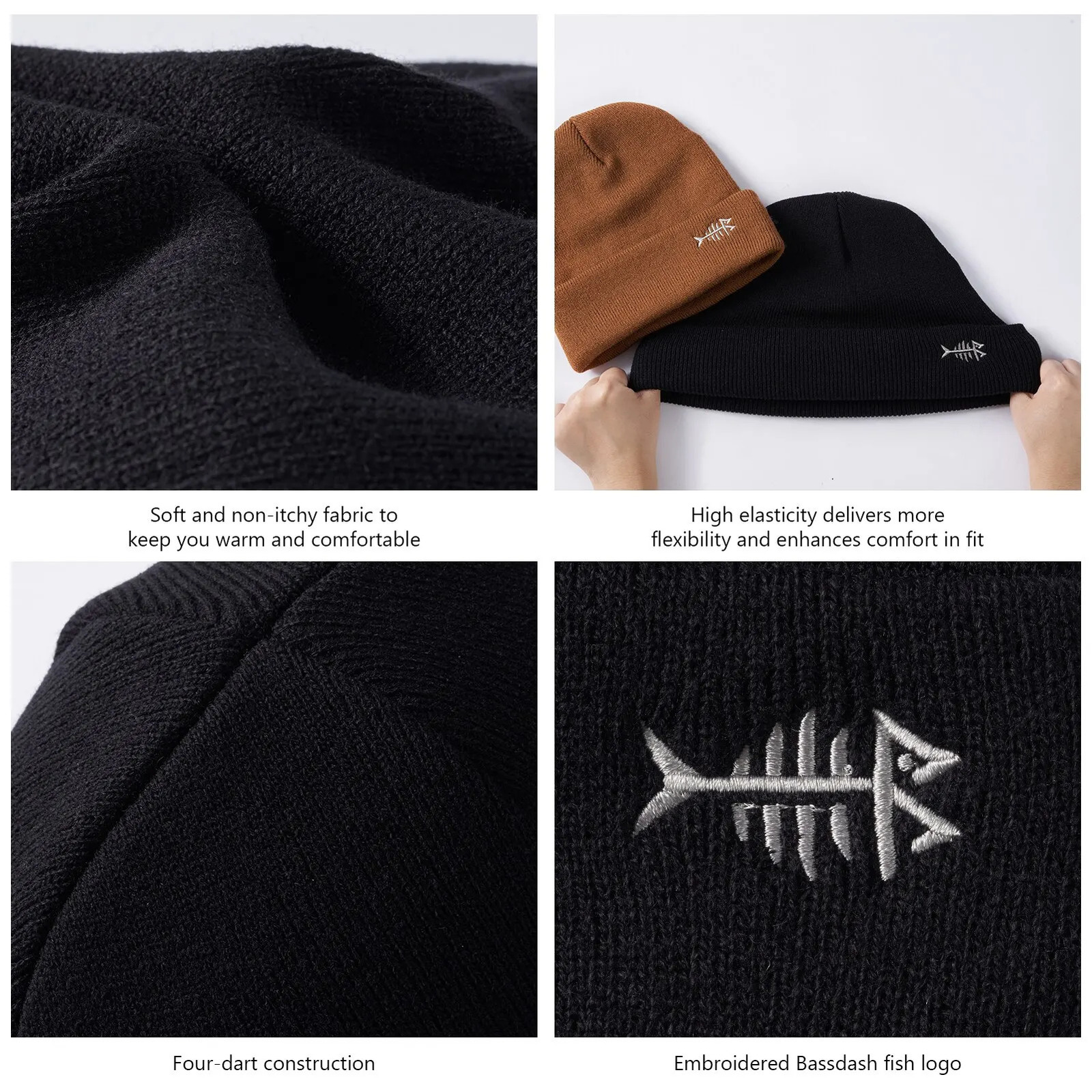 Bassdash Winter Stretchy Knit Beanie Hats Soft Warm for Men Women Lightweight Stylish Unisex Cuffed Beanies 260922 - view 6