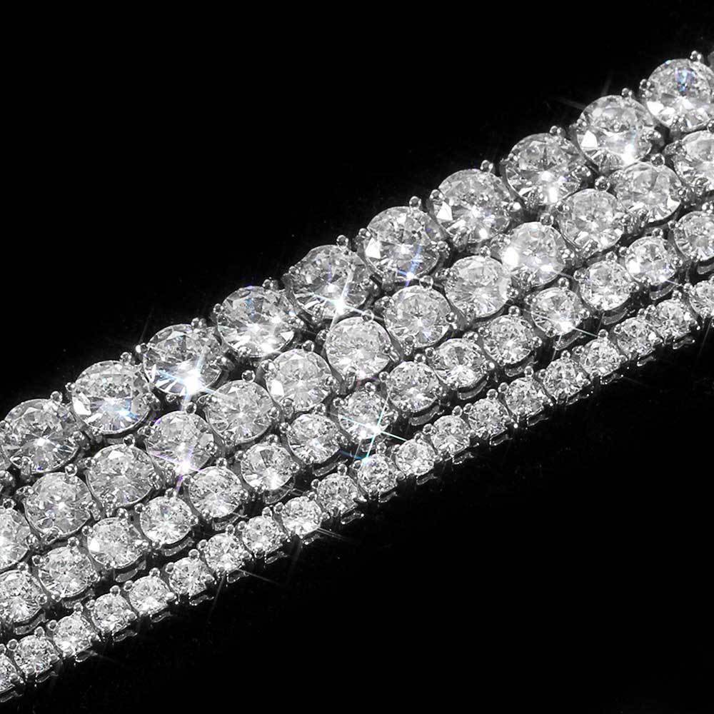Iced Out VVS Moissanite Tennis Chain 18K Gold Plated Round Stone Necklace Bracelet Unisex Hip Hop Jewelry - view 4