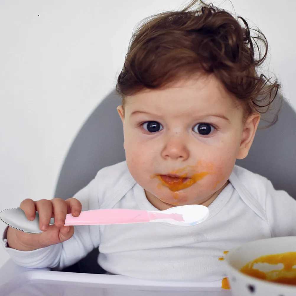 Feeding Other Baby 2Pcs Double Head Baby Spoon Silicone Feeding Tool for Purees Yogurt Smoothies Fruit Scraping Infant Toddler Food Scraper Baby C2609 - view 4