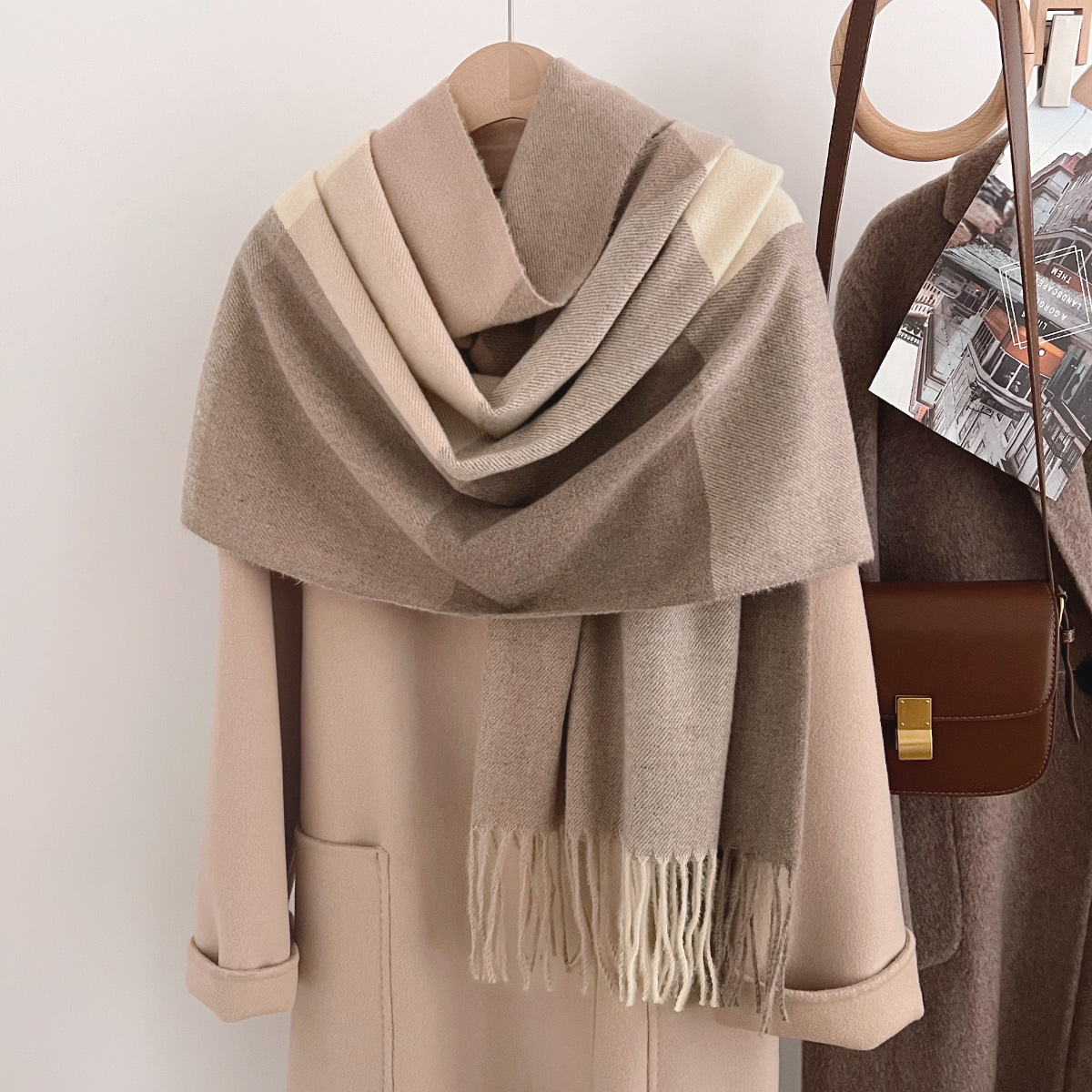 New Nordic Autumn Winter British Style Thickened Warm Imitation Cashmere Plaid Scarf Shawl for Couples Men and Women Dual-use - view 3