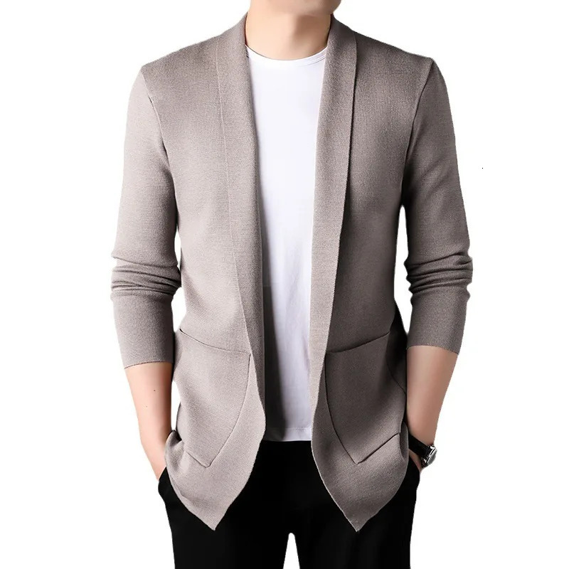 Autum Winter Fashion Knit Mens Oversized Cardigan Sweater Knitting Casual Korean Coats Jacket Men Clothes 260920
