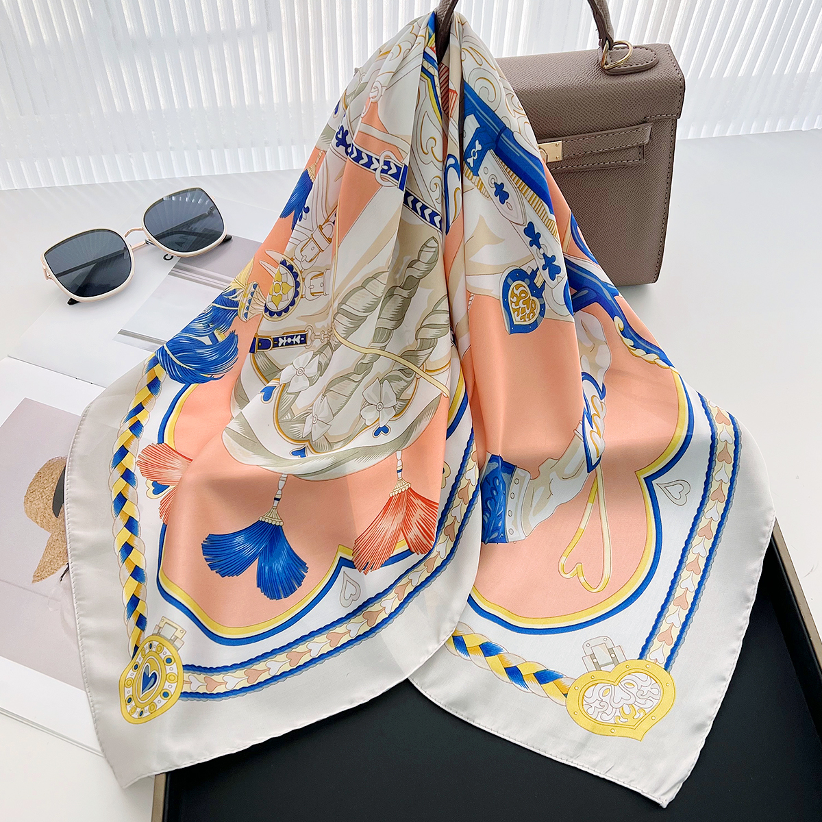 2026 Summer New Horse Pattern Silk Scarf for Women, Commuting Scarf, Spring and Autumn Fashion Versatile Shawl