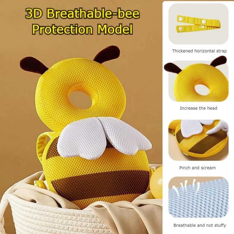 Slings Backpacks Carriers 20x30cm Learn Walk Head Protector Cushion Head Back Protector Baby Protect Pillow Anti Fall Backward Cap Carry Cartoon Bee C - view 3