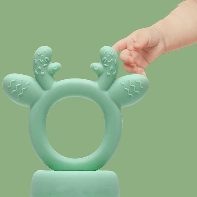 Feeding Other Baby BPA Free Baby Fruit Food Feeder with Dust Cover Deer Silicone Teething Nibbler 3 Colors Toddler Vegetable Feeding Pacifier Teether  - view 4