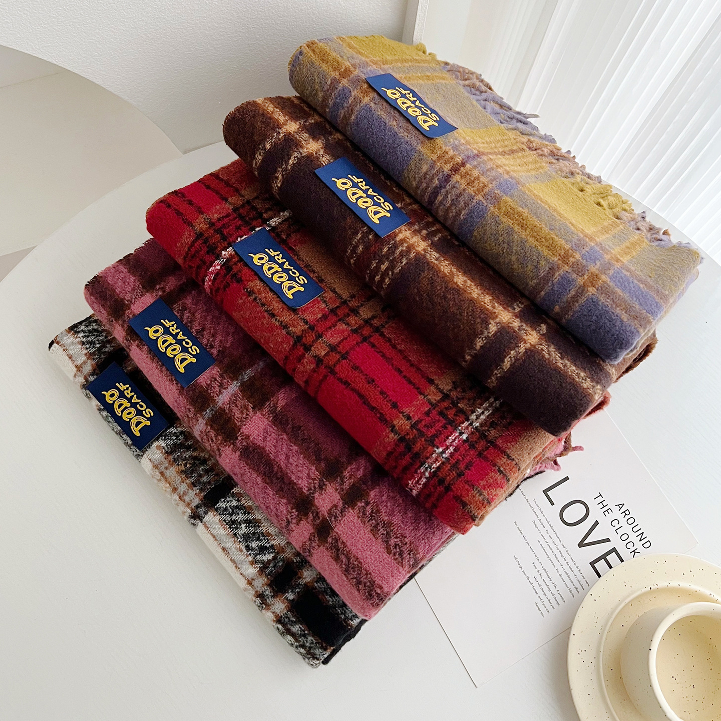 New Classic British Style for Women Imitation Cashmere Shawl Autumn Winter Warm Fashion Commuting Tassel Neck Scarf