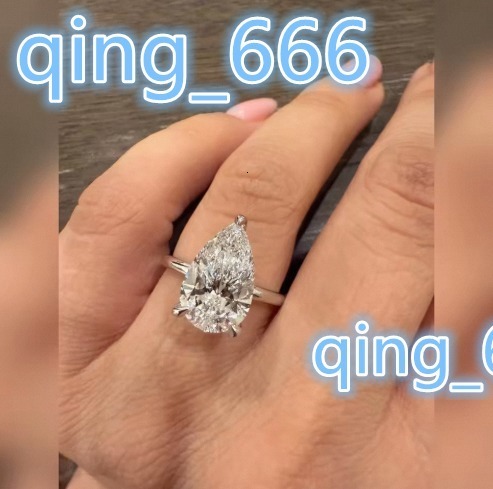 Pear Cut Lab Grown Diamond Ring Women Luxury 925 Sterling Silver GRA Certified VS-VVS E/F Clarity Wedding Engagement