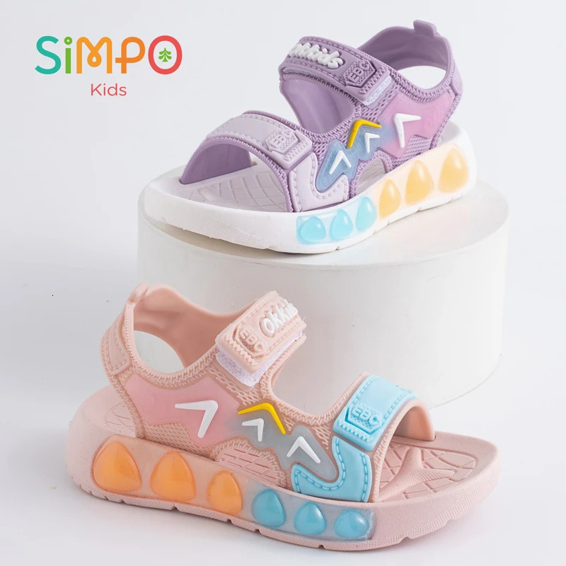 1 Pair Sport Sandals For Boys And Girls Summer Outdoor Soft Bottom Breathable Lightweight Casual Beach Shoes With Hook Loop 260923 - view 6