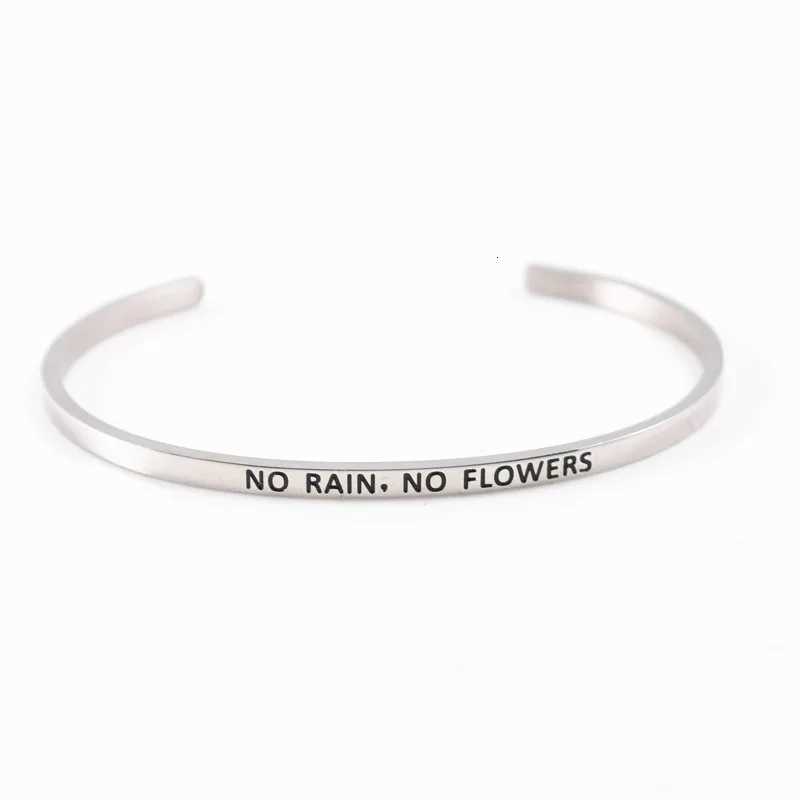 Stainl Bangle 316L Steel Elegant Cuff Bar Bangle GRATITUDE Bangles For Wen Brand Designer Jewelry Christmas New Year Gift N260924 - view 5