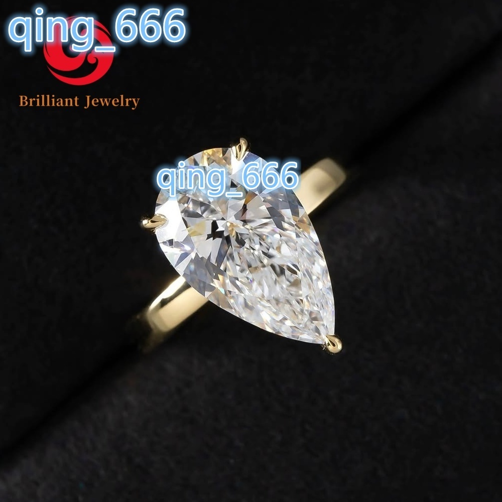 Hot Selling Pear Cut Lab Grown Diamond Ring 14k 18k Gold IGI Certified Diamond Rings for Women Engagement Wedding Gift