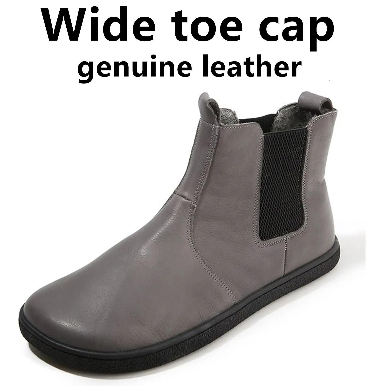Barefoot Leather Boots With Wool Linning Inside For Women man Zero Drop Wider Toes Box 260922 - view 4