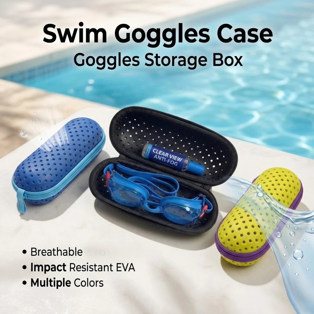 Swim Goggles Case Goggles Storage Box Shockproof Lightweight Hollow Breathable EVA Swimming Goggle Protector Organizer 260922