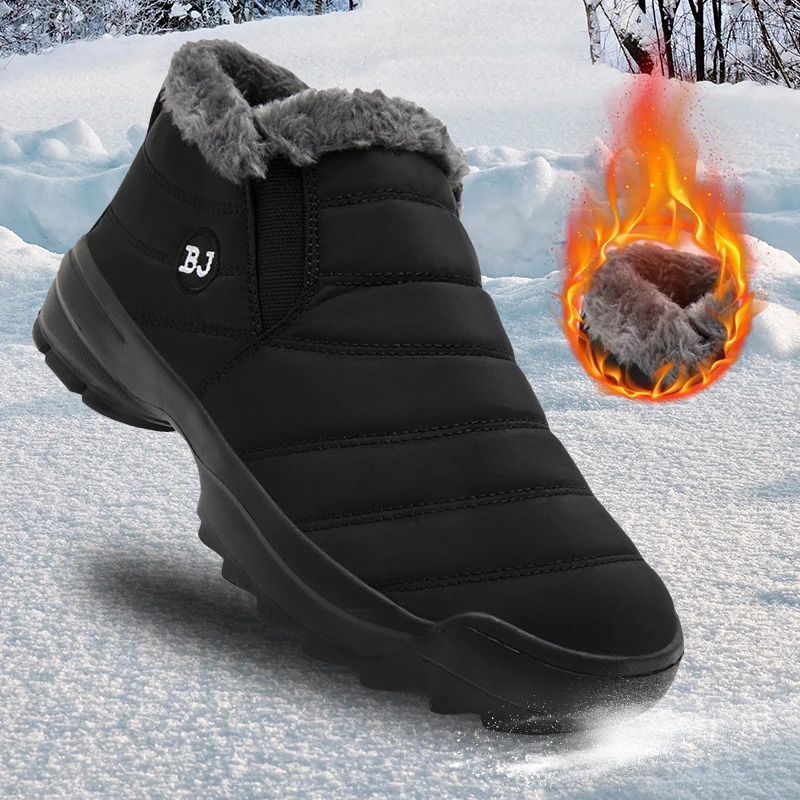Men's snow boots winter warm shoes fuzzy-lined windproof hiking boots winter insulated shoes fuzzy-lined windproof hiking boots 260922
