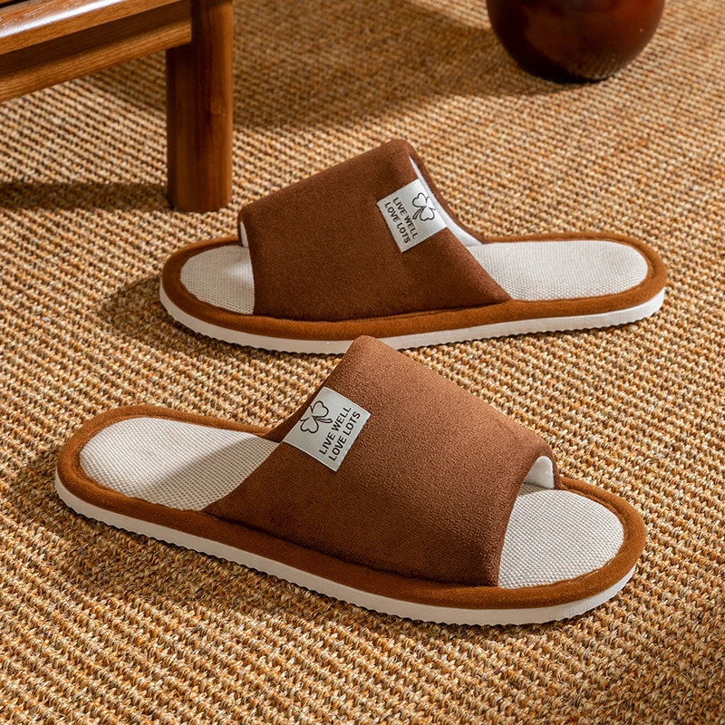Men's Spring Summer Breathable Slippers Non-Slip Indoor House Shoes Couples Soft Sole Open-Toe Slippers for All Seasons Home Use 260918 - view 6