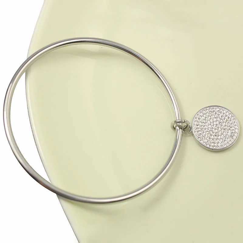 with Pendant Bangle All Round Crystal Cuff Bangles Metal 70/65/60mm inside of diameter Bracelets Arm Open Bangles for Wen Men N260924 - view 4
