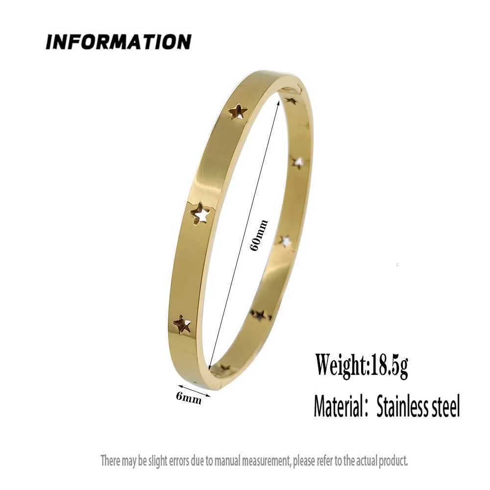 stainl five-pointed star Bangle New steel gold-plated wen's bracelet high-quty waterproof metal bracelet party jewelry N260924 - view 7