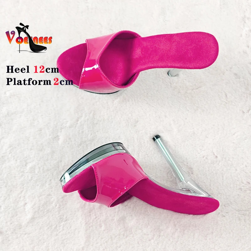 Thin High Heels Slippers Women Summer Elegant Shoes Fashion Anti Slip Transparent Sandals 12CM Sexy Leather Slides Plus Size 43 260924 - view 3
