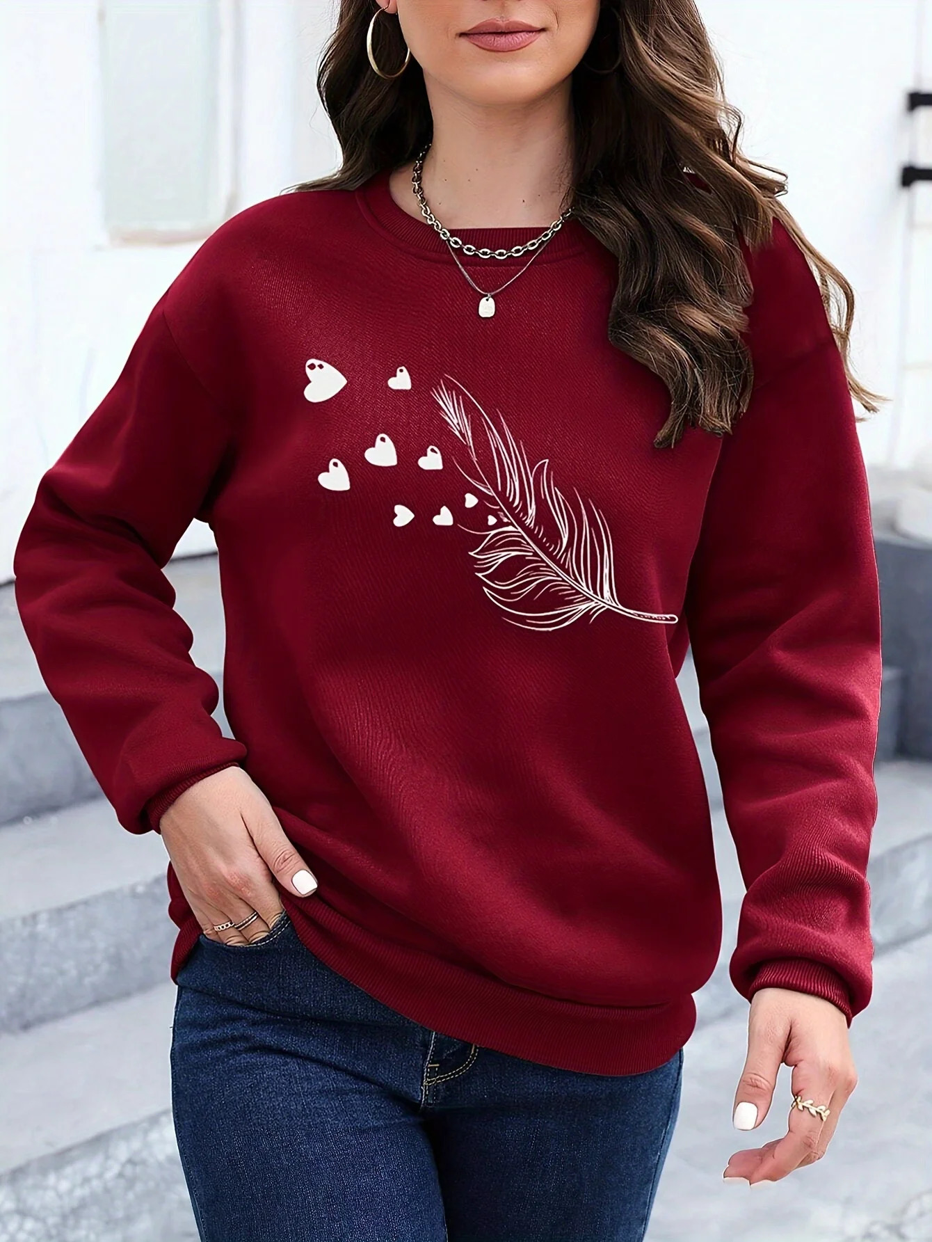 Loose Sweatshirt Casual Long Sleeve Women Autumn and Winter Comfortable Pullover Crewneck Loose Female Clothes Graphic Y2K Top 260923