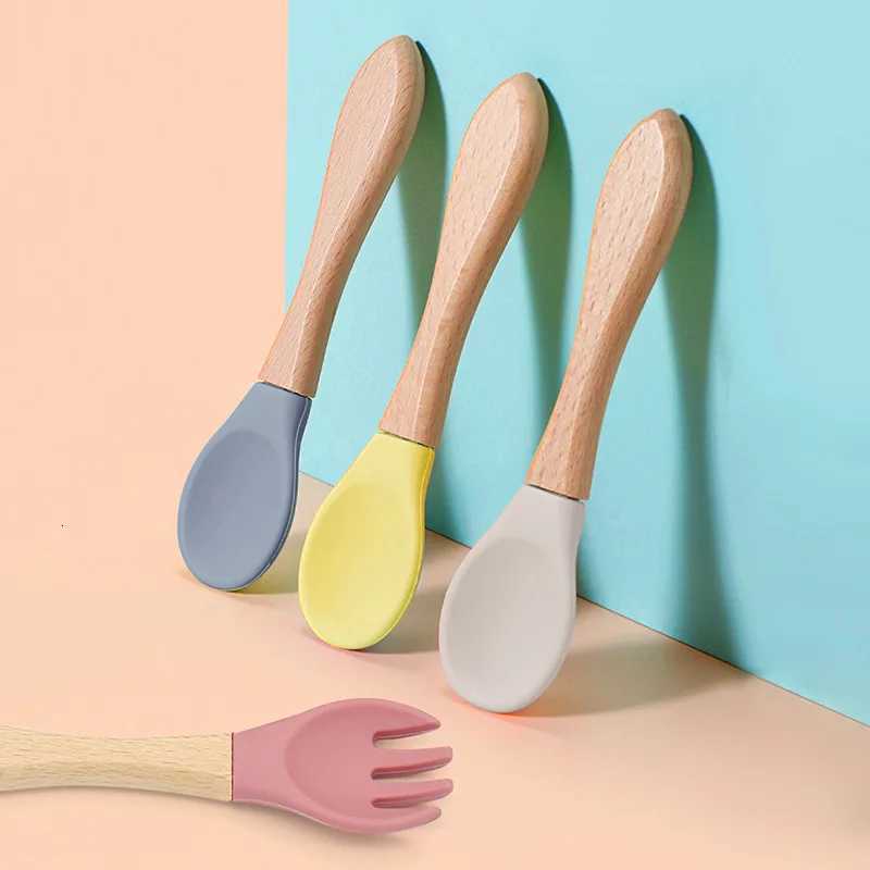 Baby Feeding Other Custom Name Personalized Baby Bamboo Fork Silicone Wooden Feeding Spoon Toddlers Infant Feeding Accessories Organic BPA Free C26092 - view 3