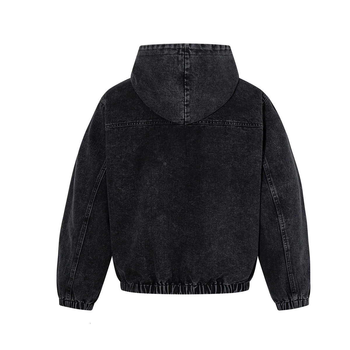 Denim/Cotton Heavyweight Layered Look Washed Denim Jacket with Airplane Buckle for Men American Retro - view 3