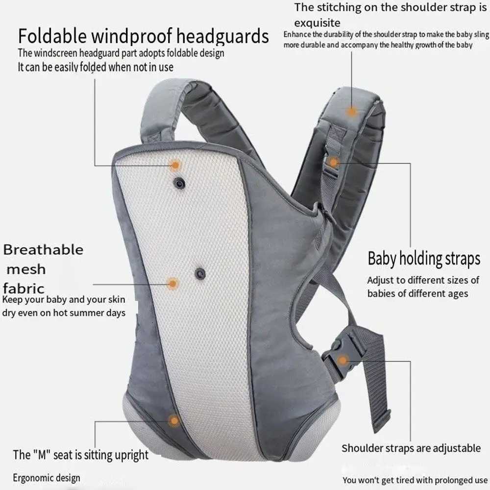 Backpacks Carriers Slings Ergonomic Newborn Kangaroo Wrap 4-In-1 Easily Adjustable Front Facing Baby Carrier Breathable Hipseat Waist Belt C2609221 - view 6