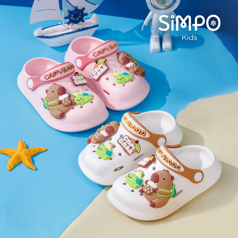 Summer Kids' Garden Clogs Shoes Boys Girls Beach Sandal Kids Lightweight Breathable Cute Capybara Slip On Baby Slippers 260923 - view 5