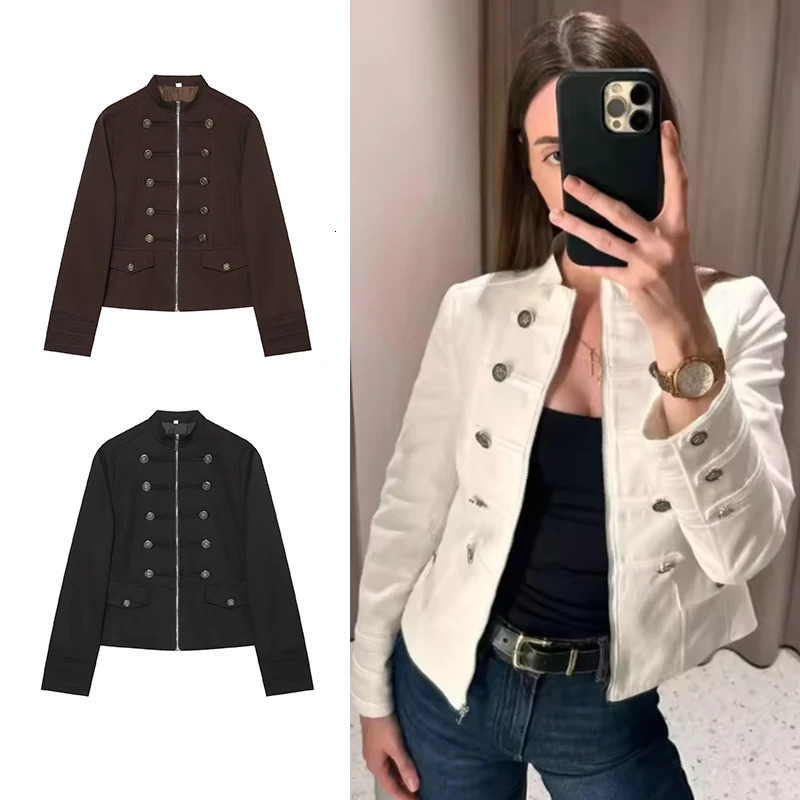 Womens Jackets 2026 Fashion Retro Napoleon Style Slim Autumn Warm Jackets Womens Chic Street Travel Holiday Coats 260924 - view 7