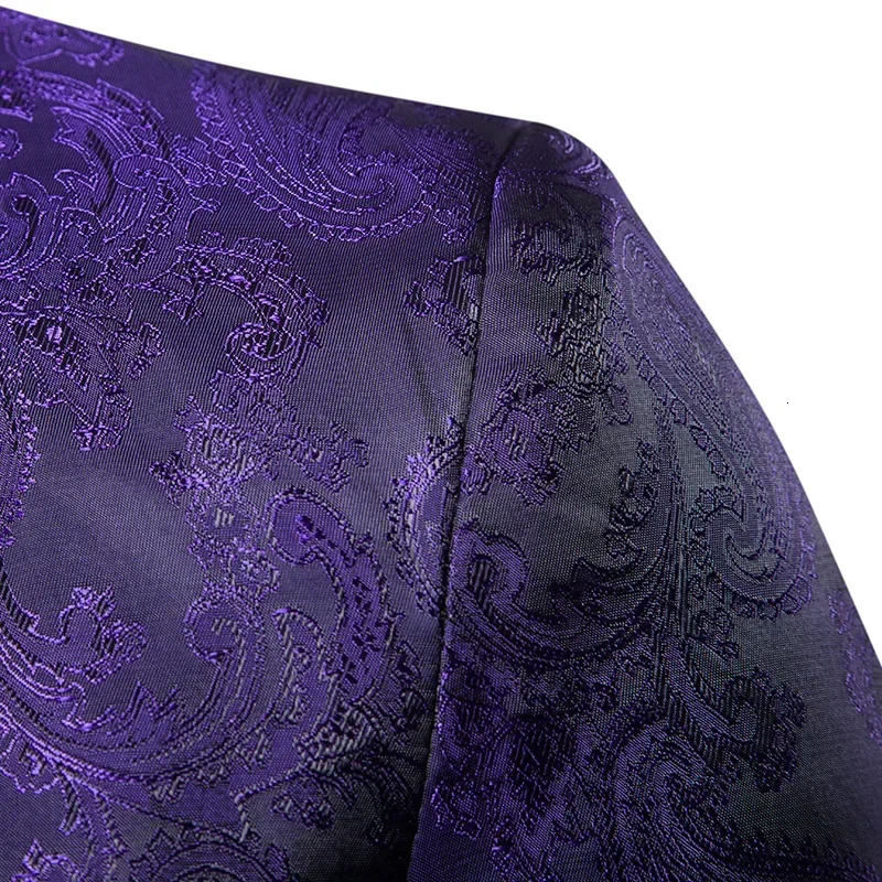 Purple Men's Suit Jacket Wedding Party Dress Coat Red Purple Blue Gold Men Blazer Size M L XL XXL XXXL 260920 - view 4