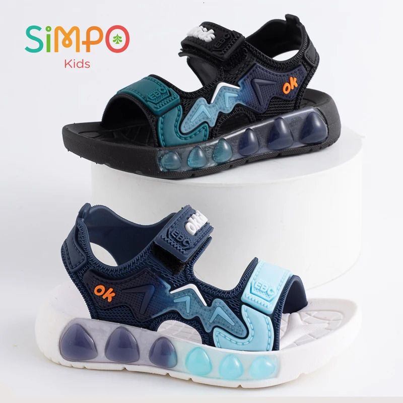 1 Pair Sport Sandals For Boys And Girls Summer Outdoor Soft Bottom Breathable Lightweight Casual Beach Shoes With Hook Loop 260923 - view 7