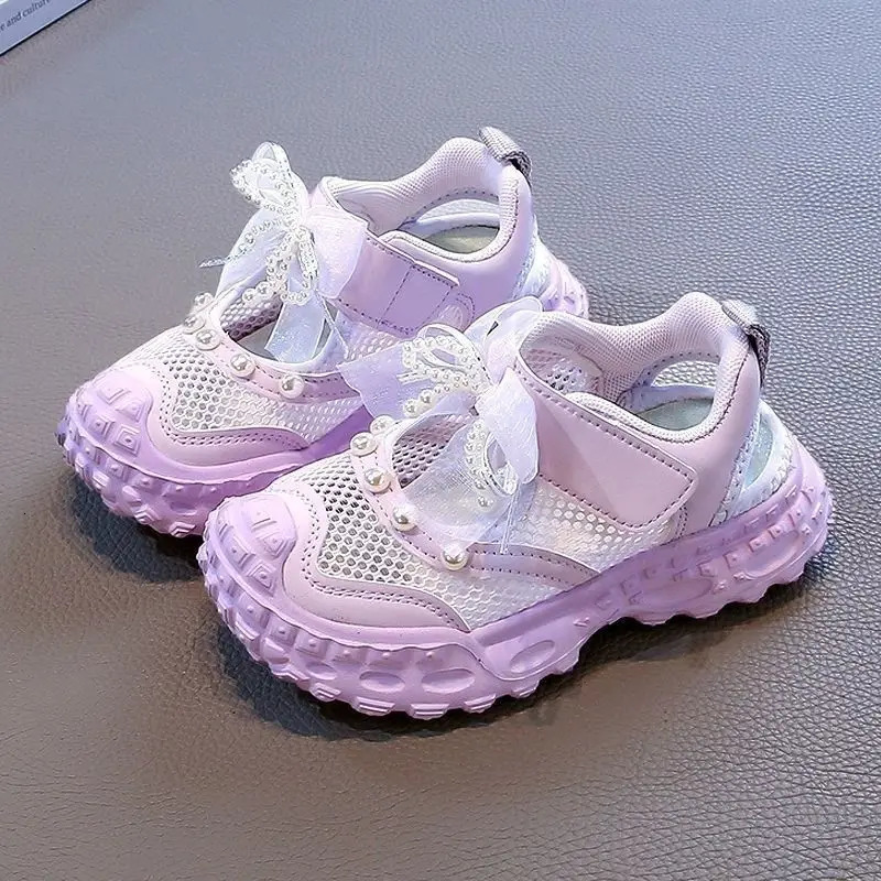 Girls' princess sandals summer 2026 children's Baotou foreign pearl single mesh shoes for children mesh sneakers 260923 - view 4