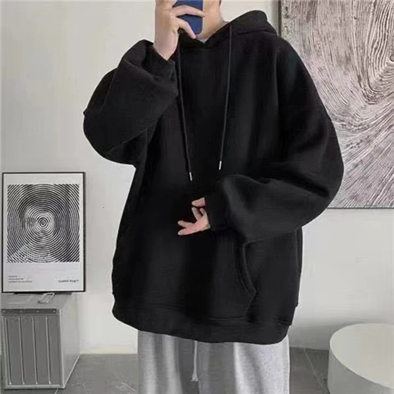 Men And Womens Oversized Sweatshirts Casual Autumn Winter Hoodie Hooded Long Sleeves Loose Pocket Warm Thick Hoodies 260924 - view 3