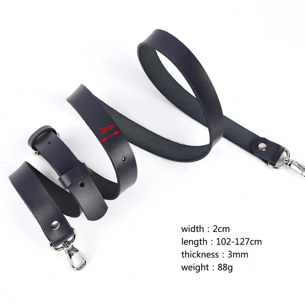 Adjustable 127cm Long Cow Leather Bag Strap Black Tan 2cm Wide Belt for Crossbody Shoulder Bag Replacement Handbag Accessories 260920 - view 7