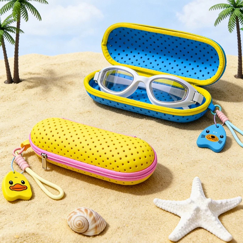 EVA Material Swimming Goggles Case Drainage Hole Swim Goggles Protective Box Zipper Closure Waterproof Breathable 260922