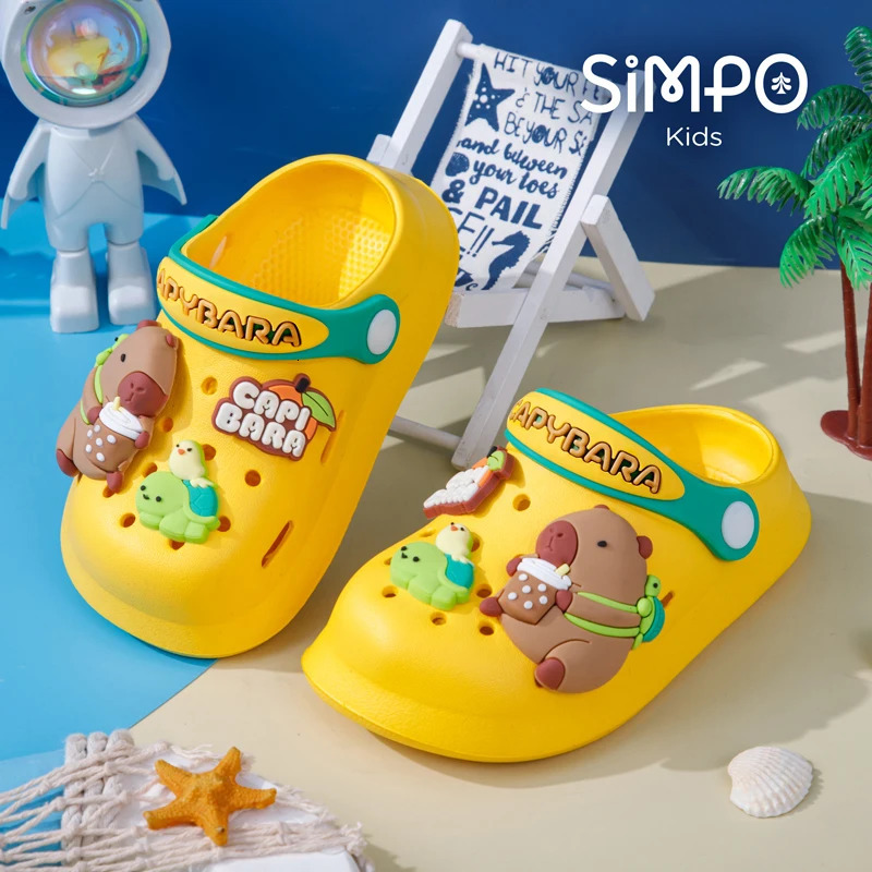 Summer Kids' Garden Clogs Shoes Boys Girls Beach Sandal Kids Lightweight Breathable Cute Capybara Slip On Baby Slippers 260923 - view 4
