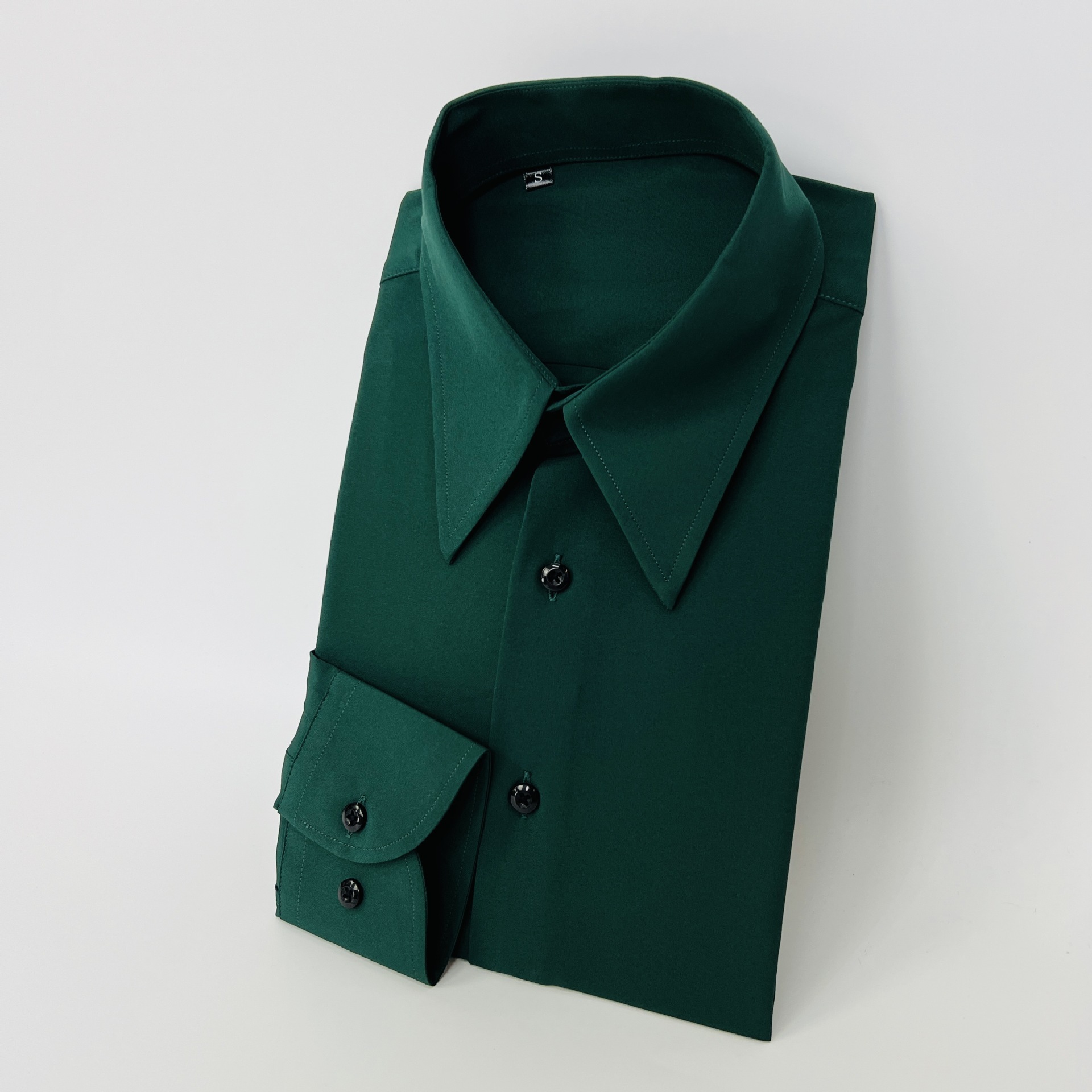 2025 New High Quality Spread Collar Men's Shirt Wrinkle-Free Long Sleeve Slim Fit Business Casual Vintage Office Wear Men Shirts - view 7